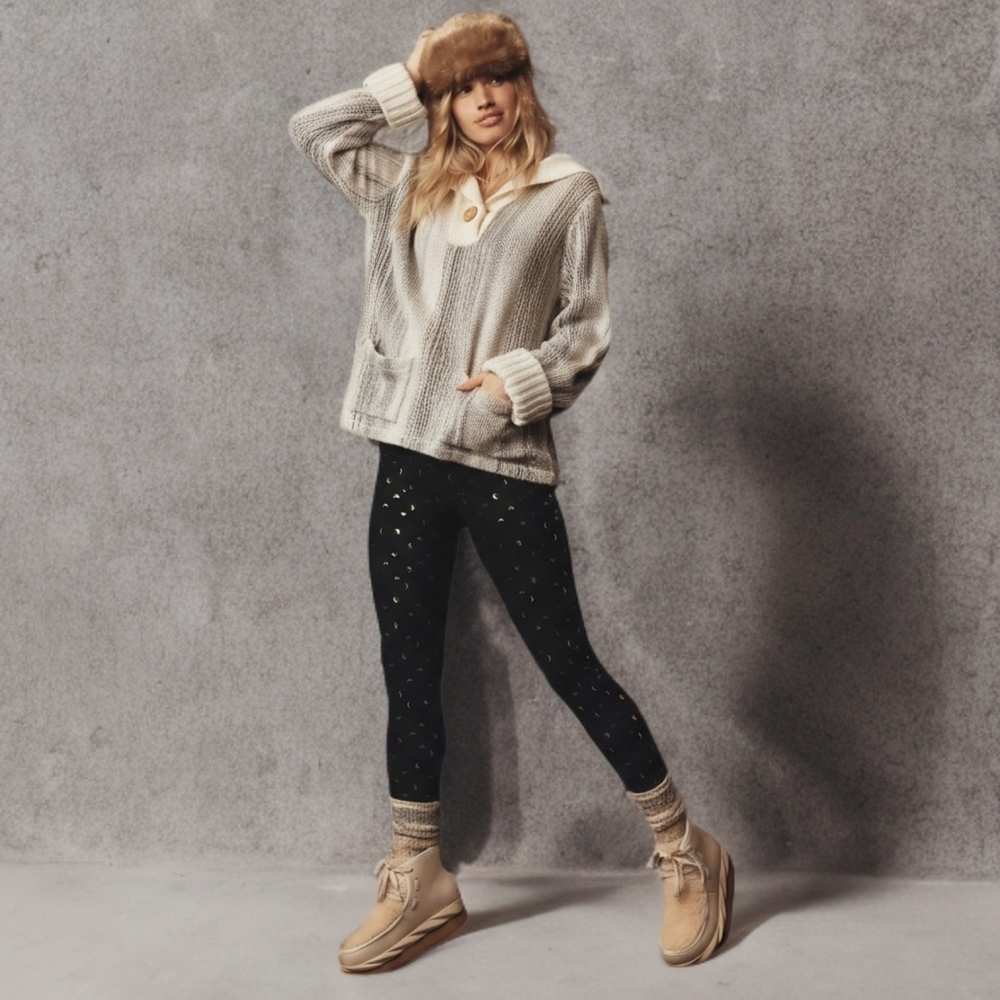 MARELLA Cream and Gray Striped Cardigan